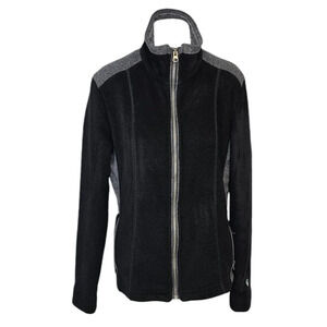 Kuhl Womens Aurora "alfpaca" Fleece Full Zip Jacket Size Medium Black Outdoor